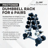 Protoner dumbbell rack for 6 pairs for home gym fitness