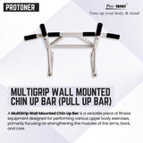 Protoner Multigrip Wall Mounted Chin up Bar Pullup bar, White (MUL5)