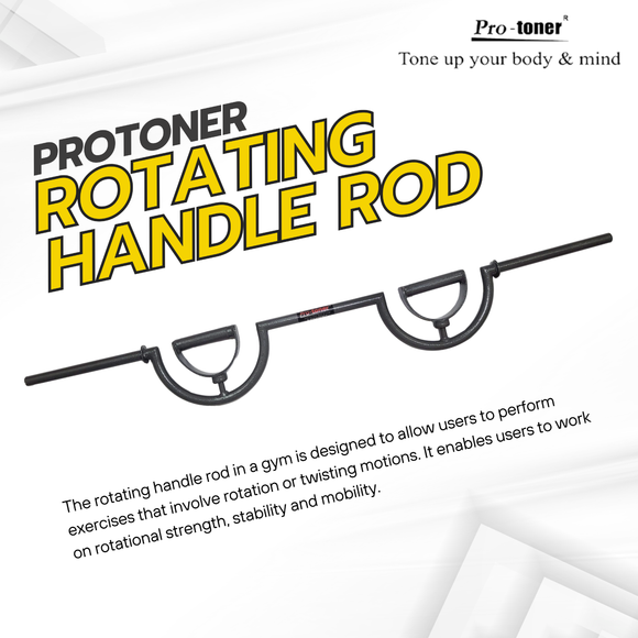 Protoner triceps & biceps bar with 360 degree rotating swivel handles