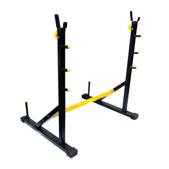 Joint Squat Stand with Safety Holders Heavy Duty Structure (Black and Yellow)