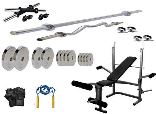 Protoner steel weights package with multy bench 20 kgs to 50 kgs