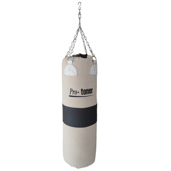 Filled Punching Bag, 33 x 107 cms, 30 kgs, Canvas Material for gym, boxing, martial arts, kickboxing, MMA | Gym Equipment | Home Gym Equipment | Commercial Gym Machines | Strength Training Equipment | Protoners | [2025]