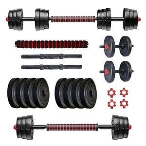 Protoner PVC 3 in 1 convertible DM 4-40 Kg Dumbbells Set and Fitness Kit for Men and Women Whole Body Workout (30 kg (5 kg x 4, 2.5 kg x 4), 3 in 1 convertible)
