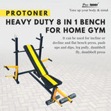 Protoner Heavy Duty 8 in 1 Bench for home gym semi commercial model