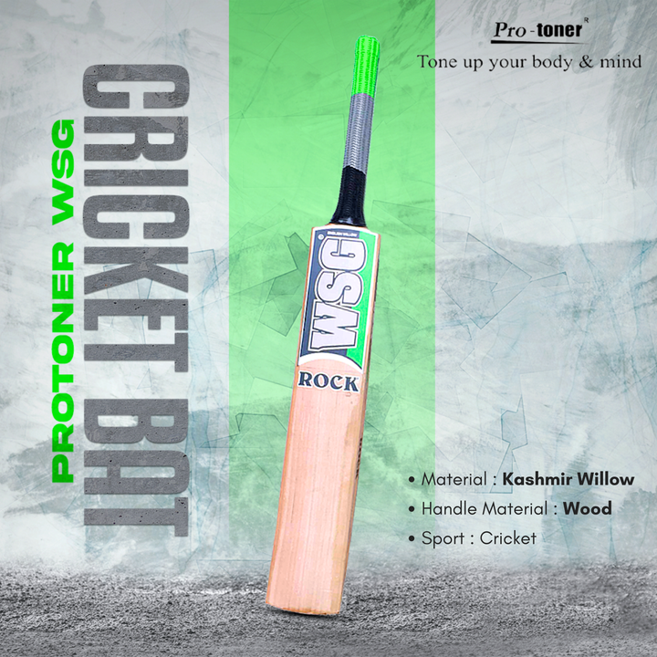 Protoner Wsg ROCK Kashmir willow cricket bat super huge bulge season bat | Gym Equipment | Home Gym Equipment | Commercial Gym Machines | Strength Training Equipment | Protoners | [2025]