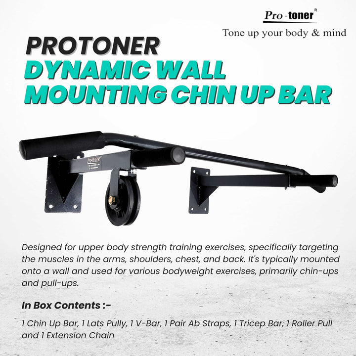 Protoner Dynamic Wall Mounting Chin up Bar Combo | Gym Equipment | Home Gym Equipment | Commercial Gym Machines | Strength Training Equipment | Protoners | [2025]