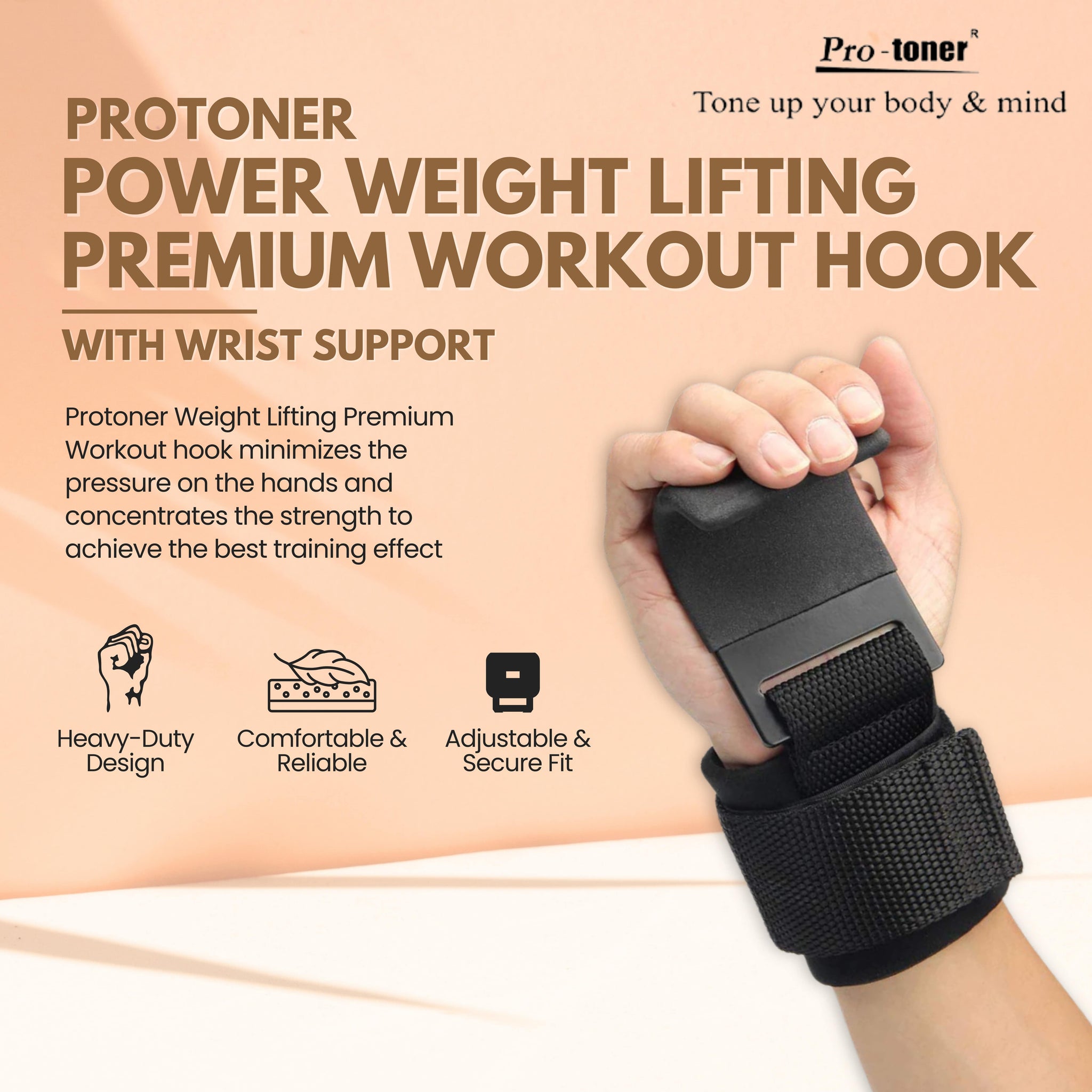 Protoner Power Weight Lifting/Dead Lifting hook straps – Protoner - Sports  Hubb