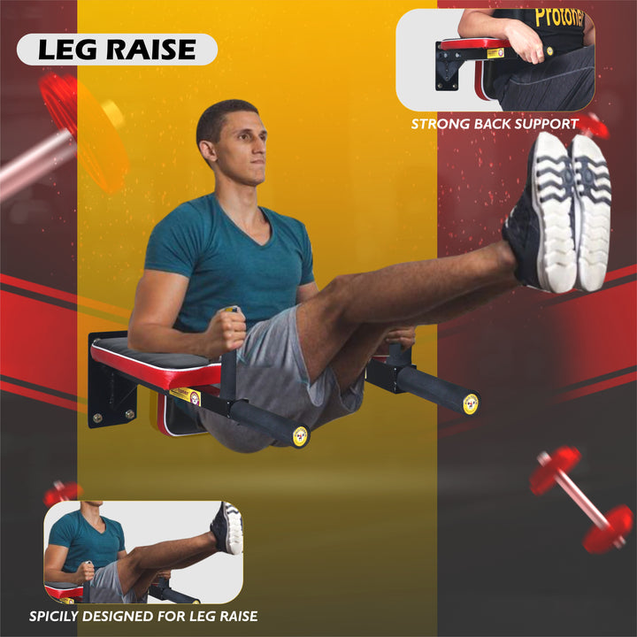 Protoner Wall Mounting Bar for Dips , leg raise and multiple exercises | Gym Equipment | Home Gym Equipment | Commercial Gym Machines | Strength Training Equipment | Protoners | [2025]