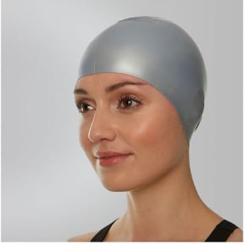 Silicone Swimming Cap, Unisex, Multi-Colour, One Size Fits All (Grey)