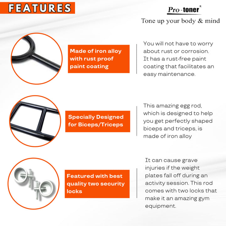 Protoner oval Rod for biceps and triceps | Gym Equipment | Home Gym Equipment | Commercial Gym Machines | Strength Training Equipment | Protoners | [2025]
