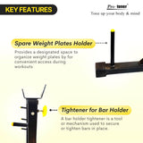 Protoner Blend Joint Squat Stand with Safety Holders Heavy Duty Structure (Black and Yellow)