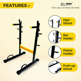 Protoner 4 in 1 Dip stand , bar holder , plate holder and push up stand for home gym fitness