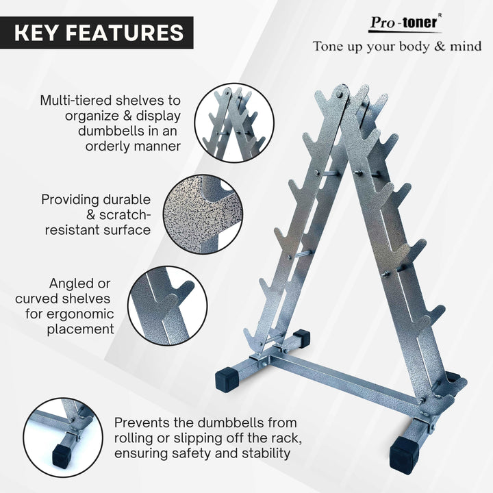 Protoner dumbbell rack for 6 pairs for home gym fitness | Gym Equipment | Home Gym Equipment | Commercial Gym Machines | Strength Training Equipment | Protoners | [2025]