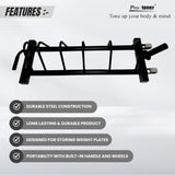 Protoner Bumper Cart for 180 to 250KG Weight Plates Storage Portable Steel Rack Stand of Home & Commercial Gym