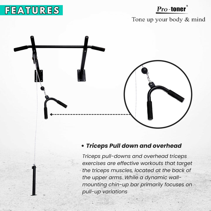 Protoner Dynamic Wall Mounting Chin up Bar Combo | Gym Equipment | Home Gym Equipment | Commercial Gym Machines | Strength Training Equipment | Protoners | [2025]
