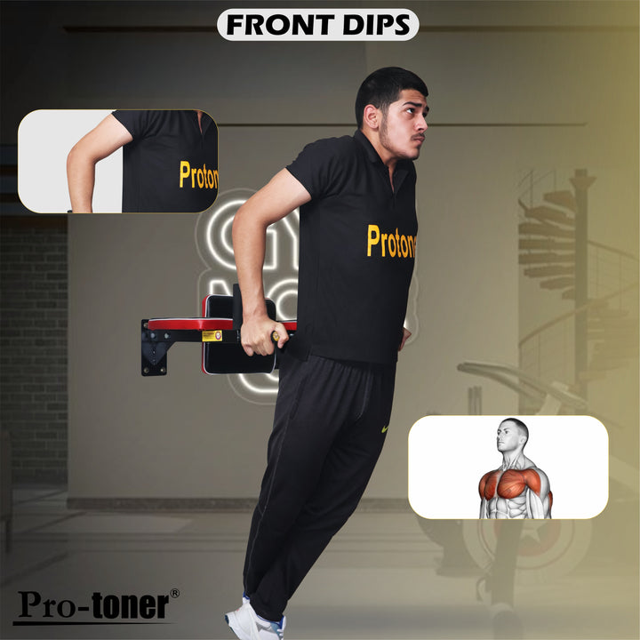 Protoner Wall Mounting Bar for Dips , leg raise and multiple exercises | Gym Equipment | Home Gym Equipment | Commercial Gym Machines | Strength Training Equipment | Protoners | [2025]