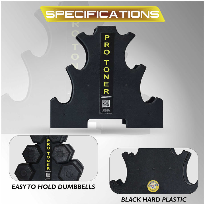 Protoner Dumbbell Rack for 3 Pairs | Gym Equipment | Home Gym Equipment | Commercial Gym Machines | Strength Training Equipment | Protoners | [2025]