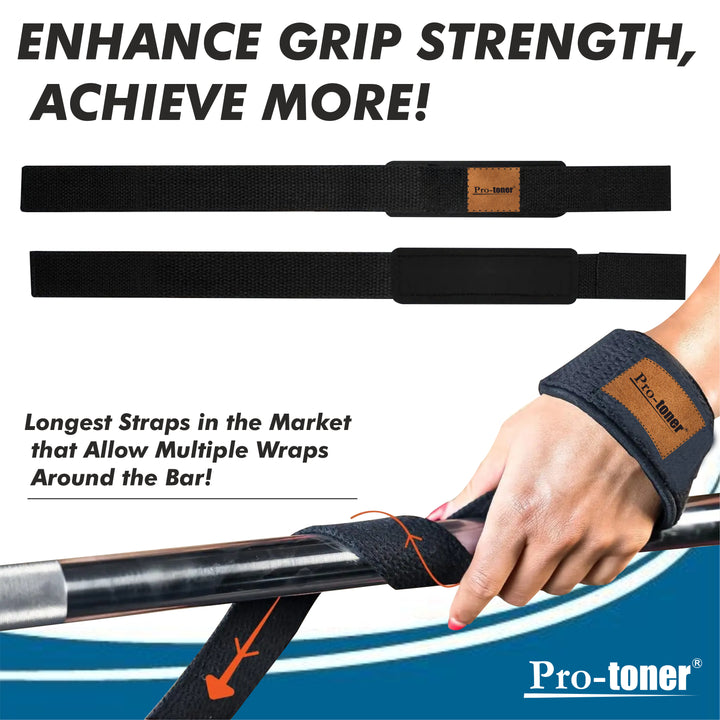 Weight Lifting Straps, Wrist Support for Gym, 2-Piece | Gym Equipment | Home Gym Equipment | Commercial Gym Machines | Strength Training Equipment | Protoners | [2025]
