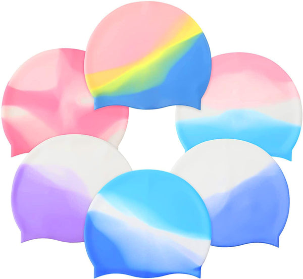 Silicone Swimming Cap, Unisex, Multi-Colour, One Size Fits All (Multicolor)
