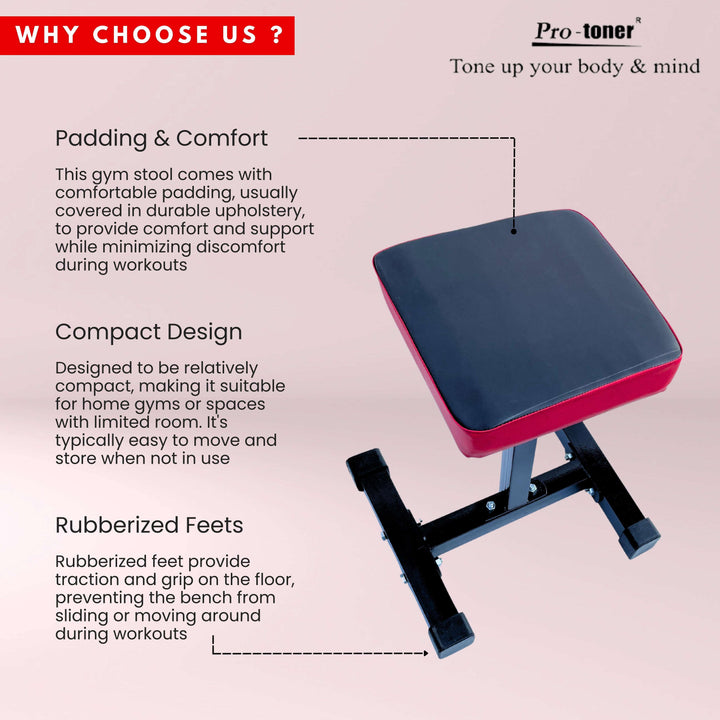 Protoner Gym stool | Gym Equipment | Home Gym Equipment | Commercial Gym Machines | Strength Training Equipment | Protoners | [2025]