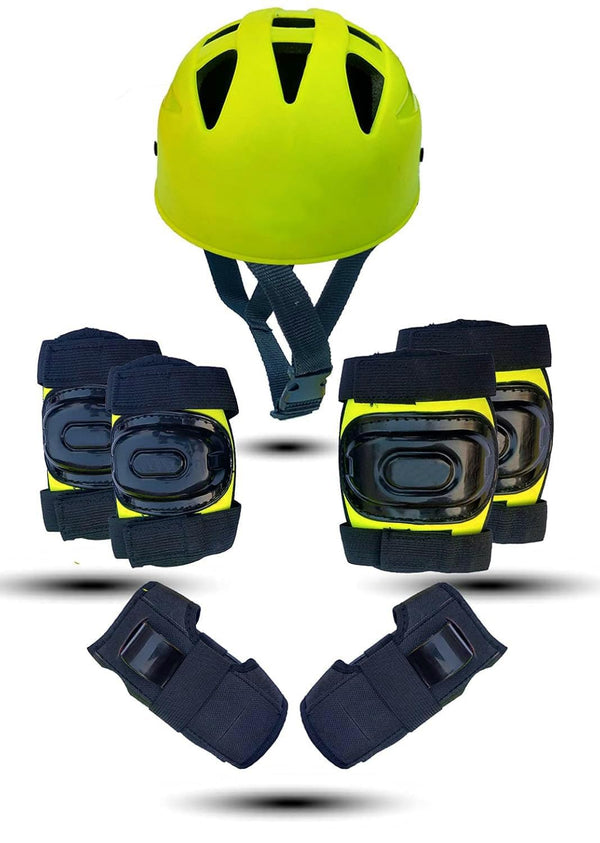 Protoner Kids Skating Protection Kit with Helmet, Knee Pads, Elbow Pads and Wrist Guards,Multiple Colors & Sizes (Green, Small)