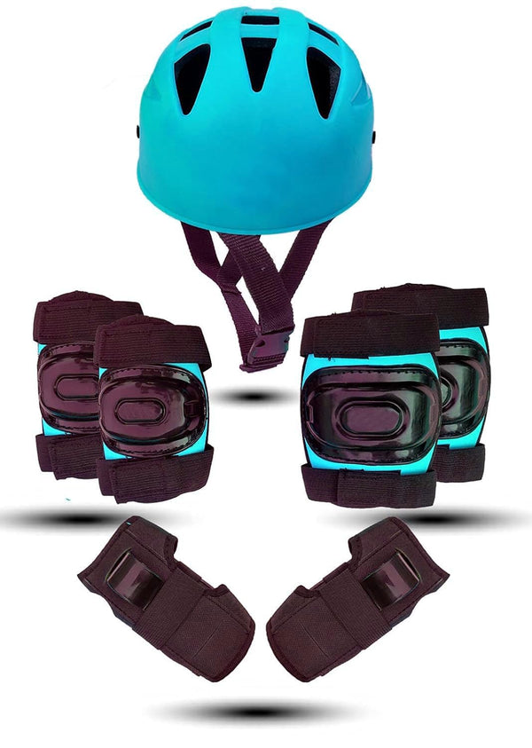 Protoner Kids Skating Protection Kit with Helmet, Knee Pads, Elbow Pads and Wrist Guards,Multiple Colors & Sizes (Blue, Small)