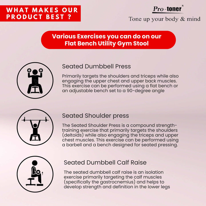 Protoner Gym stool | Gym Equipment | Home Gym Equipment | Commercial Gym Machines | Strength Training Equipment | Protoners | [2025]