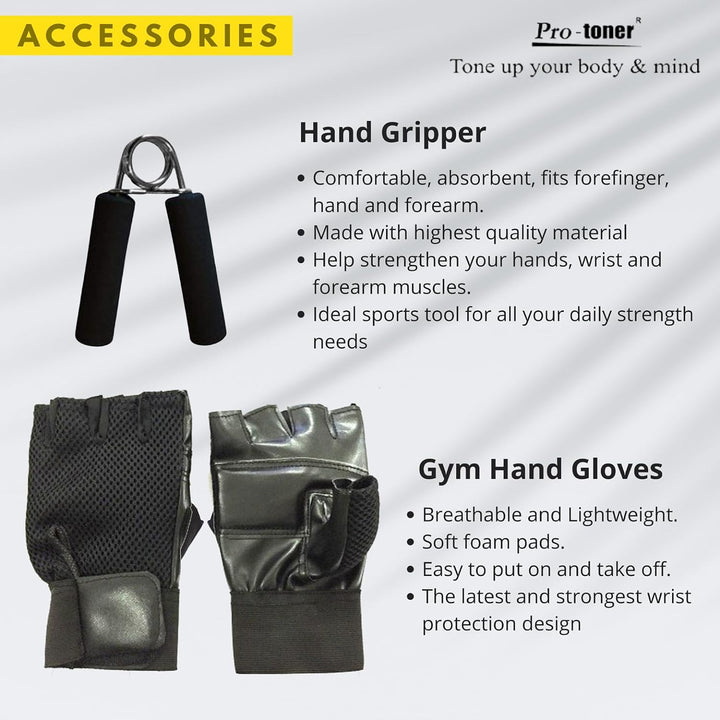 Protoner PVC 20 kg with 4 rods Home Gym Combo Set | Gym Equipment | Home Gym Equipment | Commercial Gym Machines | Strength Training Equipment | Protoners | [2025]