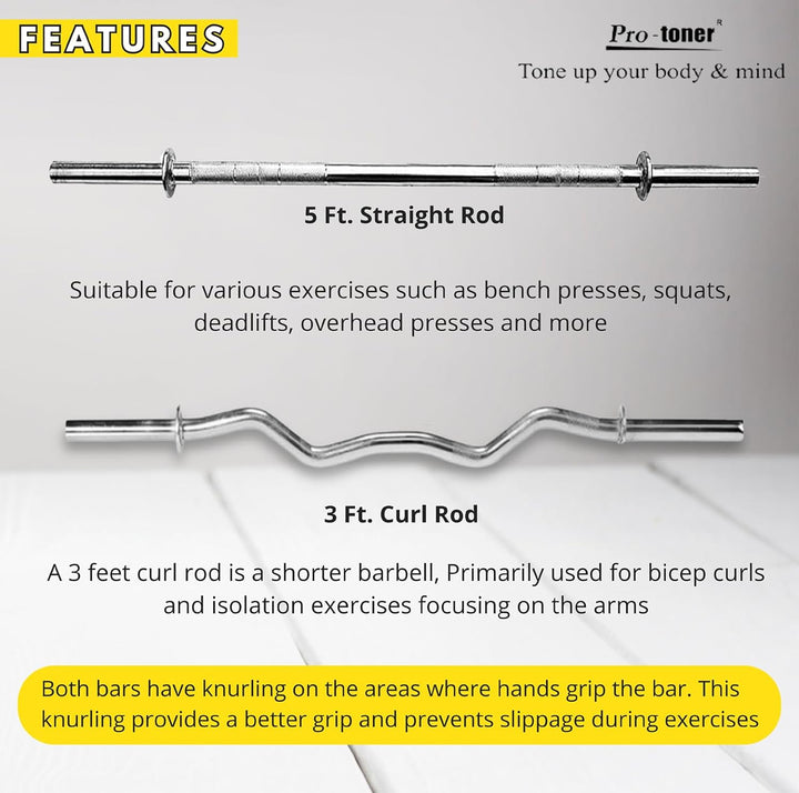 Protoner PVC 20 kg with 4 rods Home Gym Combo Set | Gym Equipment | Home Gym Equipment | Commercial Gym Machines | Strength Training Equipment | Protoners | [2025]