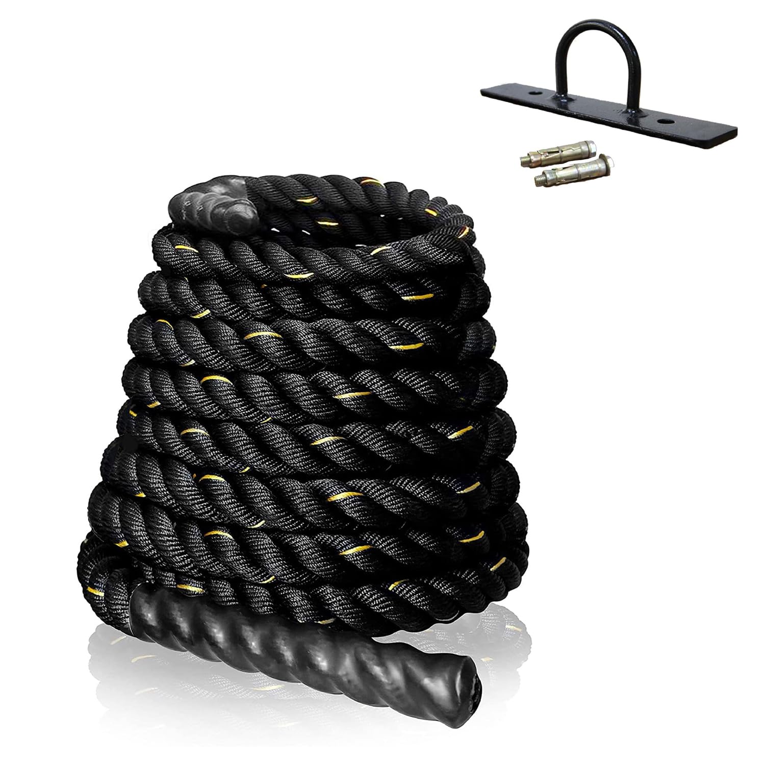Battle Ropes Inch Ft Protoner Battle Rope, 1.5 Inch Thick, 30/40/50 Feet Length, with Wall ...