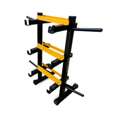 Protoner 3 in 1 Dumbbell Rack, Plate Stand and bar Holder (Black and Yellow)
