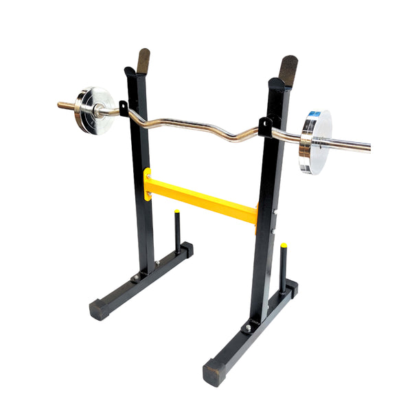 Protoner Rod and Weight Holder with Holding Capacity of 2 Bars Black, Yellow | Gym Equipment | Home Gym Equipment | Commercial Gym Machines | Strength Training Equipment | Protoners | [2025]