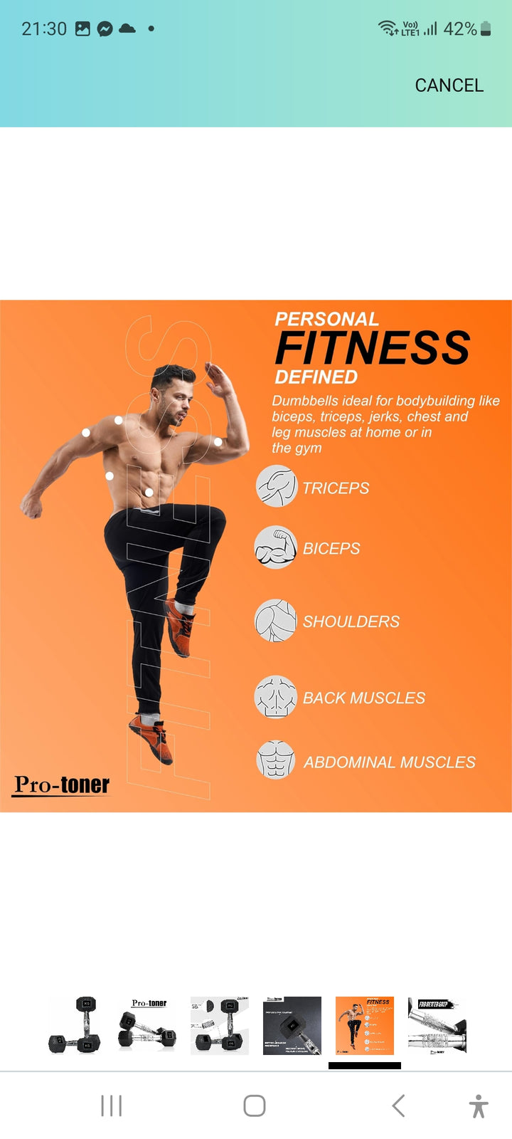 Protoner Hex Dumbbells Pair from size 1.25 kg to 25 kgs | Gym Equipment | Home Gym Equipment | Commercial Gym Machines | Strength Training Equipment | Protoners | [2025]