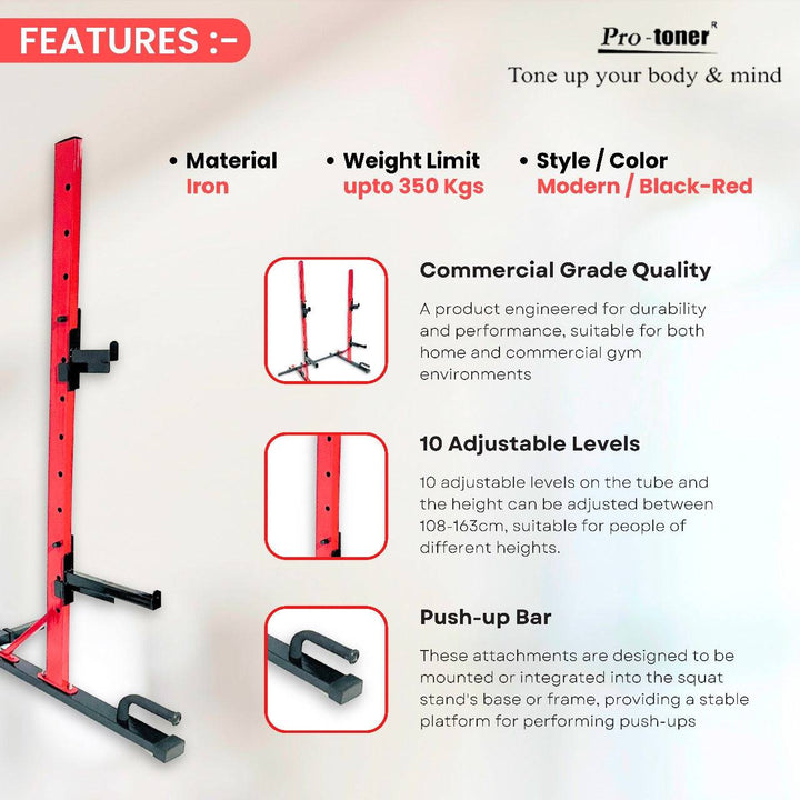Protoner professional Squat Rack | Gym Equipment | Home Gym Equipment | Commercial Gym Machines | Strength Training Equipment | Protoners | [2025]