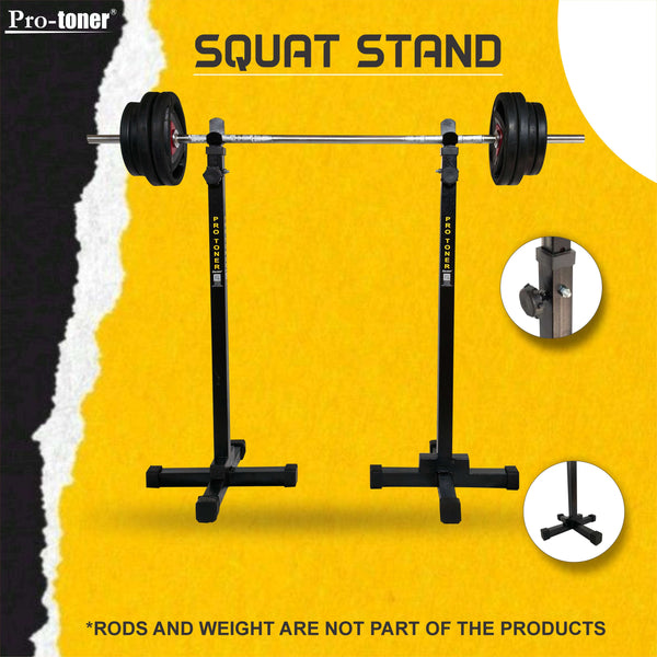 Protoner 4LEGS Adjustable Squat Stand | Gym Equipment | Home Gym Equipment | Commercial Gym Machines | Strength Training Equipment | Protoners | [2025]