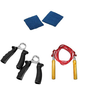 Protoner Basic Fitness Set Hand Grip with skipping rope & Sweat band