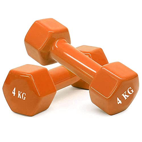 Protoner Cast Iron Vinyl Coated Dumbbells (Pair) 4 KG Set