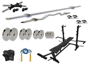 Protoner steel weight package with 8 in 1 bench 20 Kgs to 50 Kgs