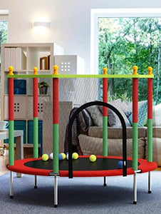 Protoner Indoor & Outdoor Kids Trampoline with Safety Enclosure Net & Spring Pad - 55 inch Trampoline -Exercise Trampoline for Kids & Adults - Capacity Upto 120 Kg