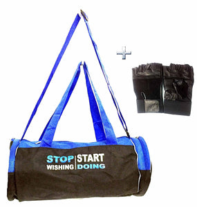 Combo Protoner Gym Bag Stop Wishing Start Doing With Gloves