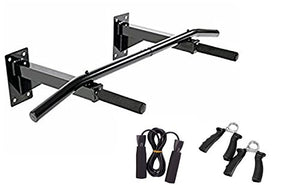 Protoner Combo Of Wall Mounting Chinup Bar, Rope & Hand Grip