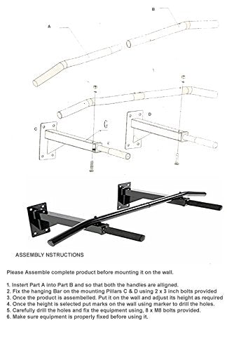 Protoner Combo Of Wall Mounting Chinup Bar, Rope & Hand Grip | Gym Equipment | Home Gym Equipment | Commercial Gym Machines | Strength Training Equipment | Protoners | [2025]