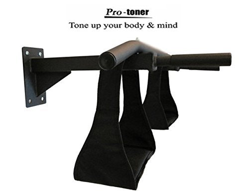 Protoner Wall Mounting Chin Up Bar With Solid One Piece Construction Bar + Ab Straps fitness Combo | Gym Equipment | Home Gym Equipment | Commercial Gym Machines | Strength Training Equipment | Protoners | [2025]